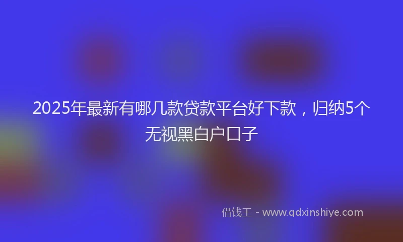 2025年最新有哪几款贷款平台好下款，归纳5个无视黑白户口子
