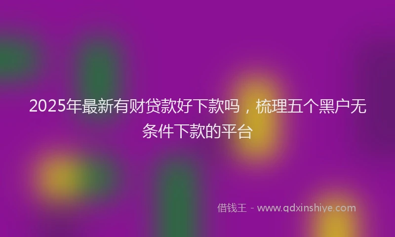 2025年最新有财贷款好下款吗，梳理五个黑户无条件下款的平台