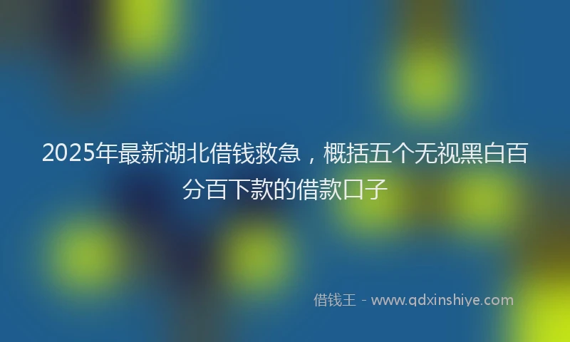 2025年最新湖北借钱救急，概括五个无视黑白百分百下款的借款口子