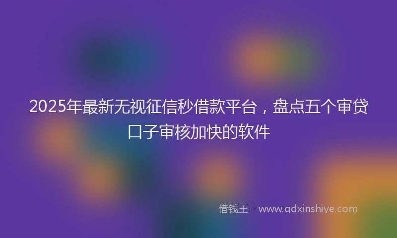 2025年最新无视征信秒借款平台，盘点五个审贷口子审核加快的软件