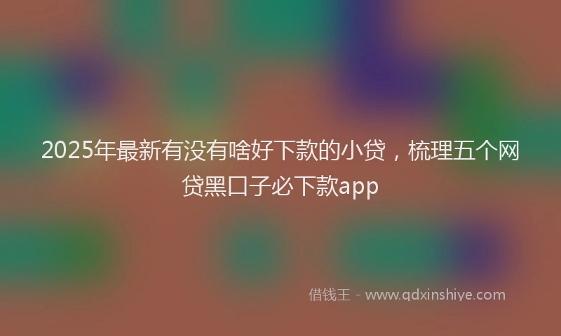 2025年最新有没有啥好下款的小贷，梳理五个网贷黑口子必下款app