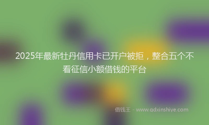 2025年最新牡丹信用卡已开户被拒，整合五个不看征信小额借钱的平台