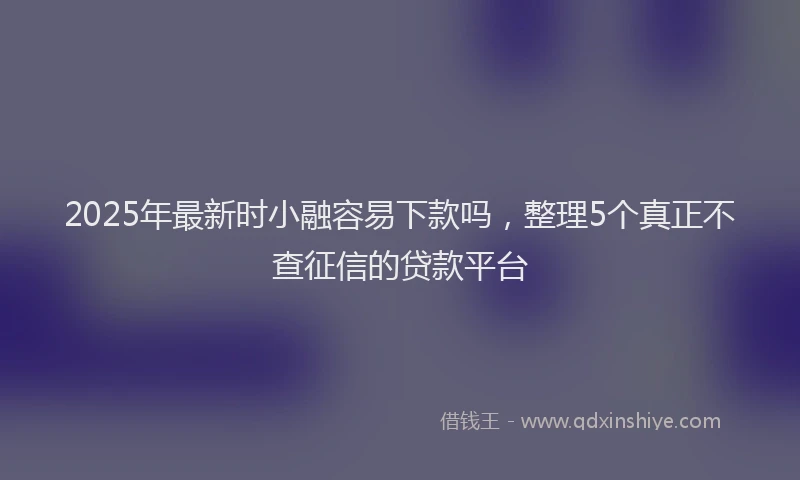 2025年最新时小融容易下款吗，整理5个真正不查征信的贷款平台