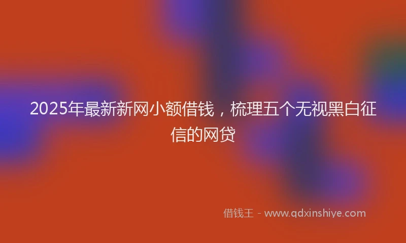 2025年最新新网小额借钱，梳理五个无视黑白征信的网贷