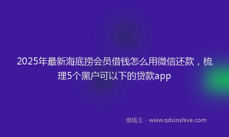 2025年最新海底捞会员借钱怎么用微信还款，梳理5个黑户可以下的贷款app