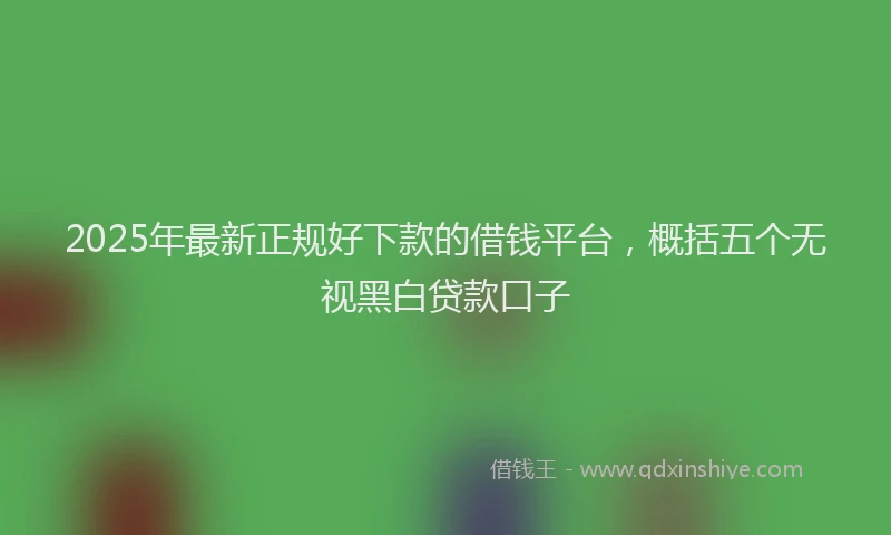 2025年最新正规好下款的借钱平台，概括五个无视黑白贷款口子