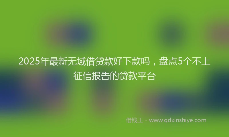 2025年最新无域借贷款好下款吗，盘点5个不上征信报告的贷款平台