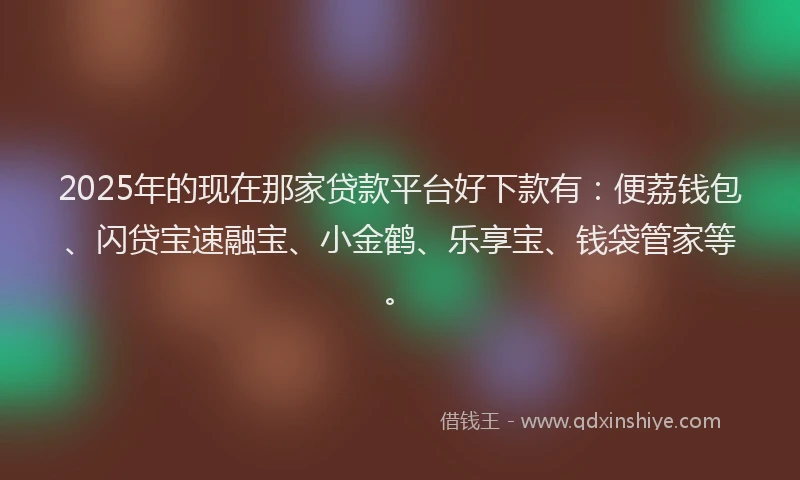 2025年的现在那家贷款平台好下款有：便荔钱包、闪贷宝速融宝、小金鹤、乐享宝、钱袋管家等。