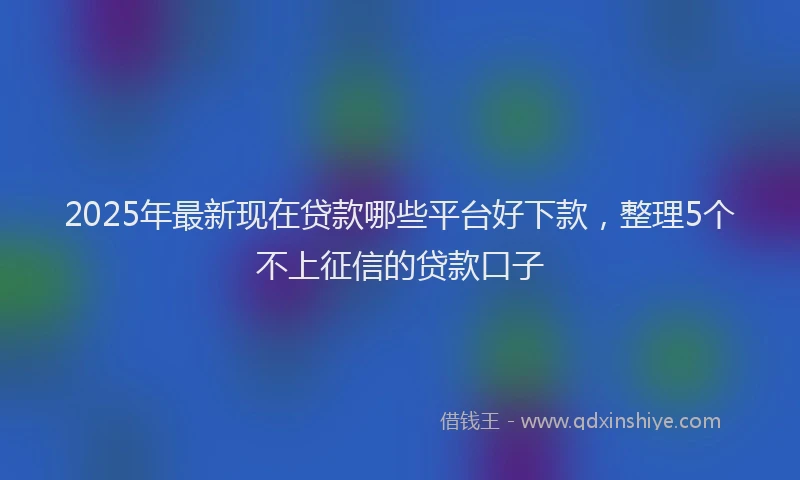 2025年最新现在贷款哪些平台好下款，整理5个不上征信的贷款口子