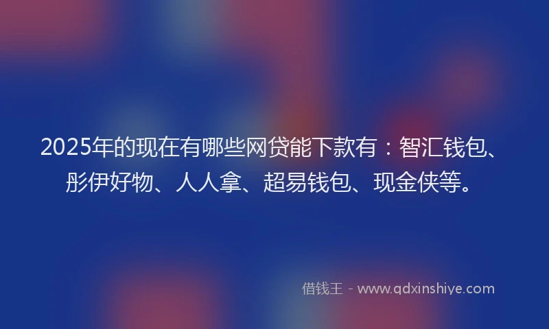 2025年的现在有哪些网贷能下款有：智汇钱包、彤伊好物、人人拿、超易钱包、现金侠等。