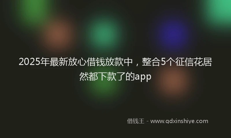 2025年最新放心借钱放款中，整合5个征信花居然都下款了的app