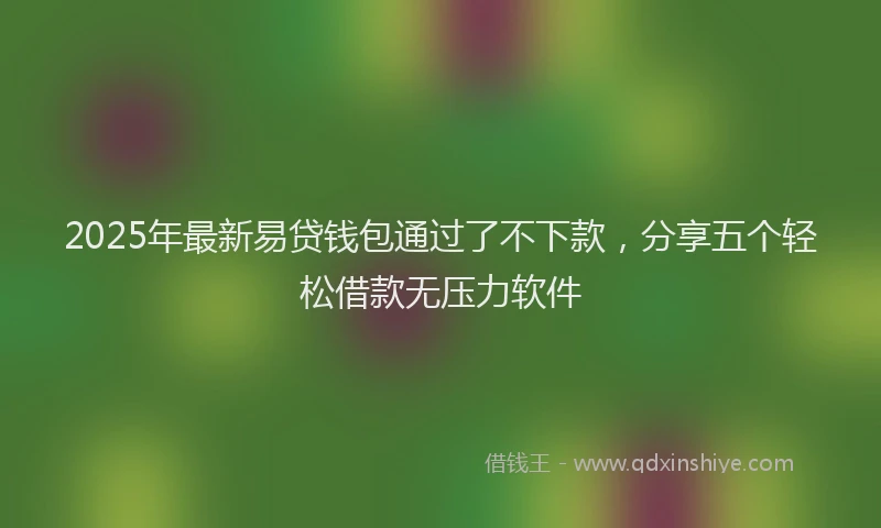 2025年最新易贷钱包通过了不下款，分享五个轻松借款无压力软件