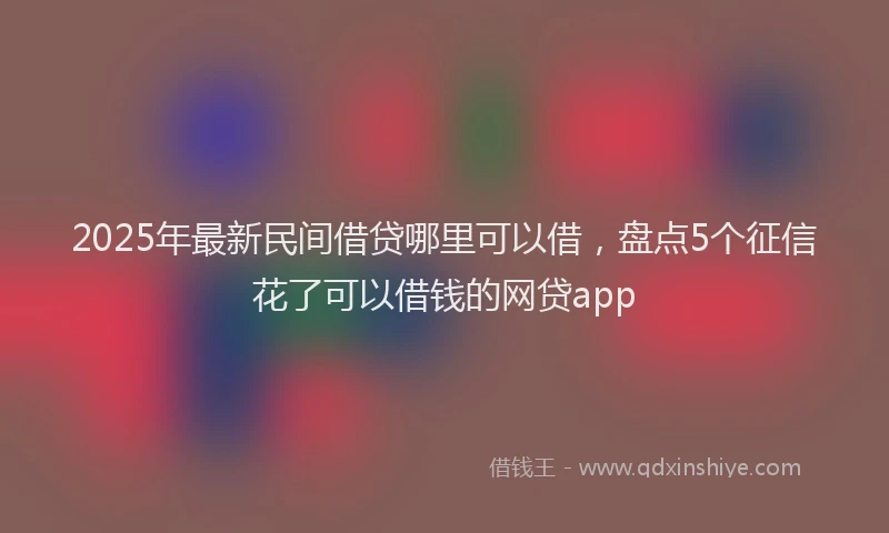 2025年最新民间借贷哪里可以借，盘点5个征信花了可以借钱的网贷app