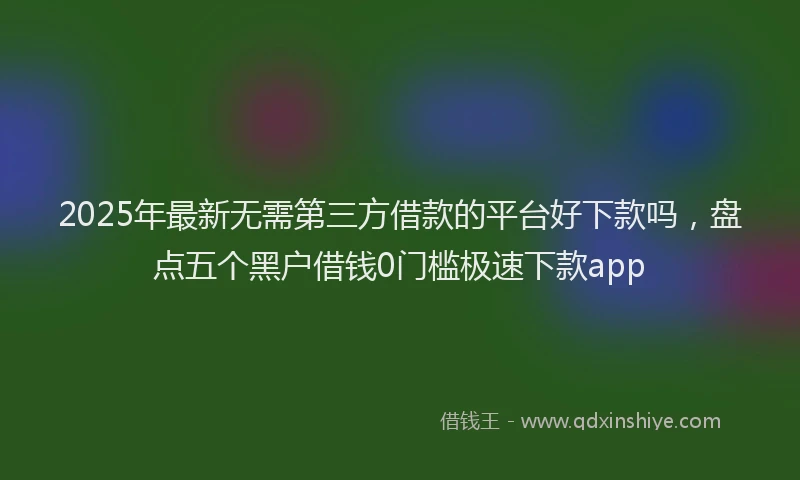 2025年最新无需第三方借款的平台好下款吗，盘点五个黑户借钱0门槛极速下款app