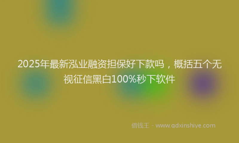 2025年最新泓业融资担保好下款吗，概括五个无视征信黑白100%秒下软件