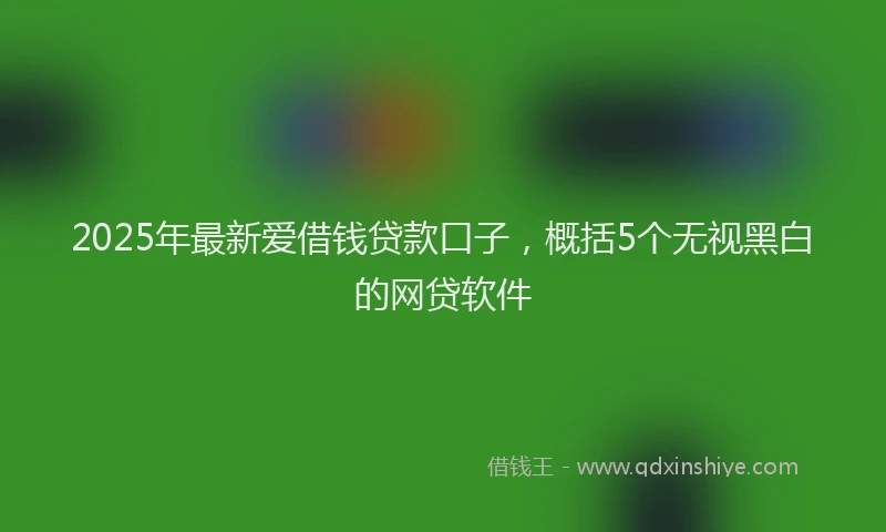 2025年最新爱借钱贷款口子，概括5个无视黑白的网贷软件