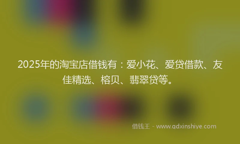2025年的淘宝店借钱有：爱小花、爱贷借款、友佳精选、榕贝、翡翠贷等。