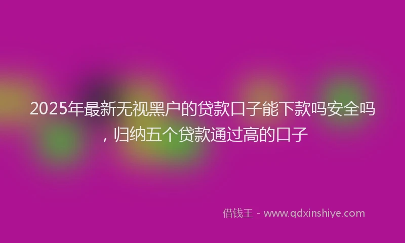 2025年最新无视黑户的贷款口子能下款吗安全吗，归纳五个贷款通过高的口子