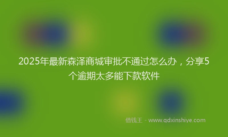 2025年最新森泽商城审批不通过怎么办，分享5个逾期太多能下款软件