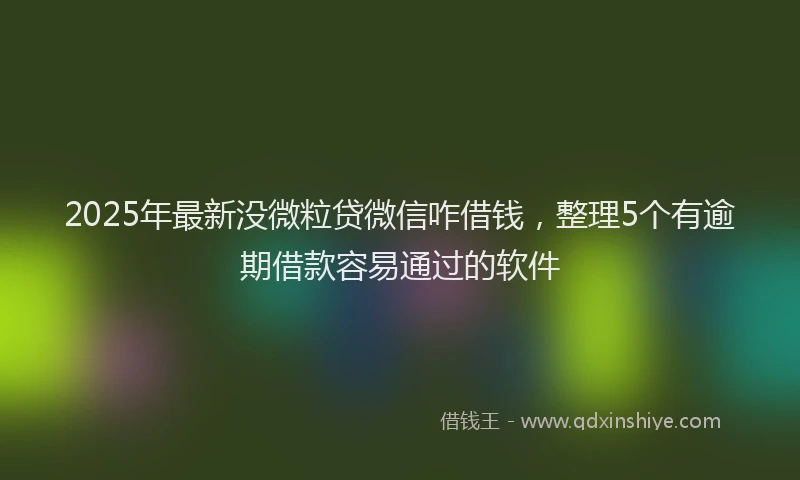 2025年最新没微粒贷微信咋借钱，整理5个有逾期借款容易通过的软件
