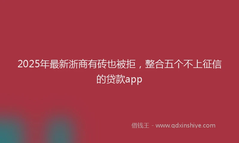 2025年最新浙商有砖也被拒，整合五个不上征信的贷款app