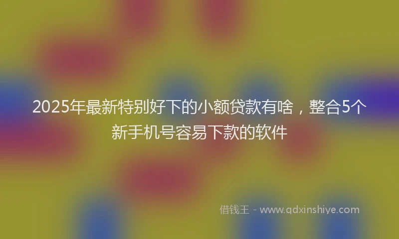 2025年最新特别好下的小额贷款有啥，整合5个新手机号容易下款的软件