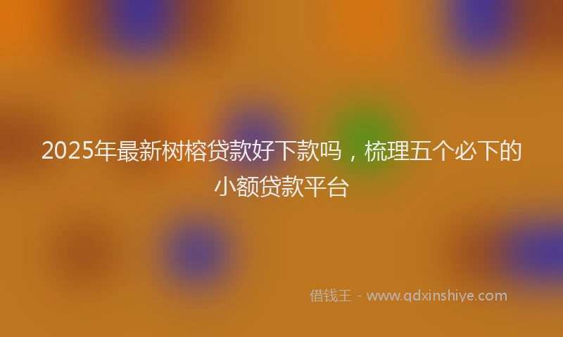 2025年最新树榕贷款好下款吗，梳理五个必下的小额贷款平台