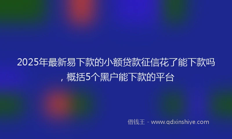 2025年最新易下款的小额贷款征信花了能下款吗，概括5个黑户能下款的平台