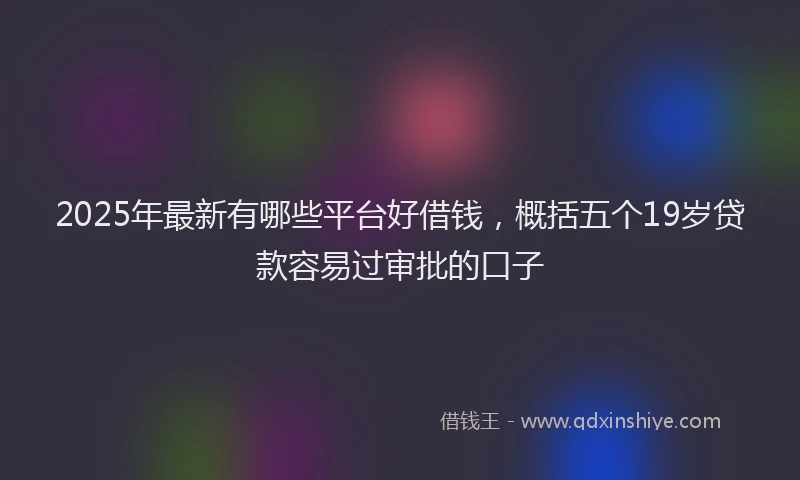 2025年最新有哪些平台好借钱，概括五个19岁贷款容易过审批的口子