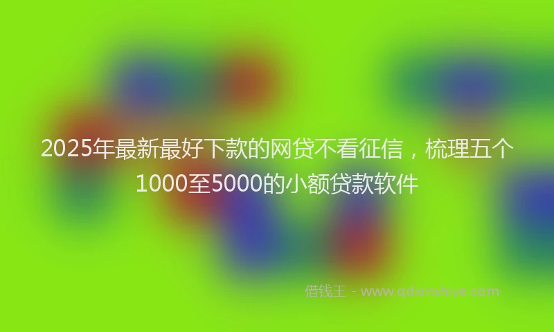 2025年最新最好下款的网贷不看征信，梳理五个1000至5000的小额贷款软件