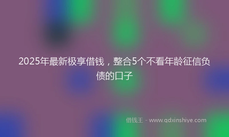 2025年最新极享借钱，整合5个不看年龄征信负债的口子