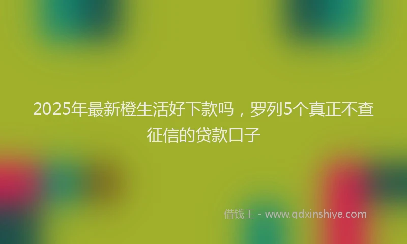 2025年最新橙生活好下款吗，罗列5个真正不查征信的贷款口子