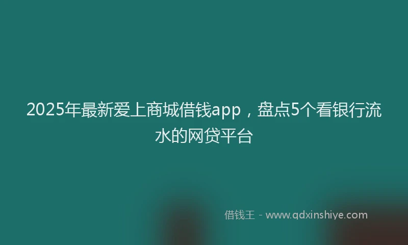 2025年最新爱上商城借钱app，盘点5个看银行流水的网贷平台