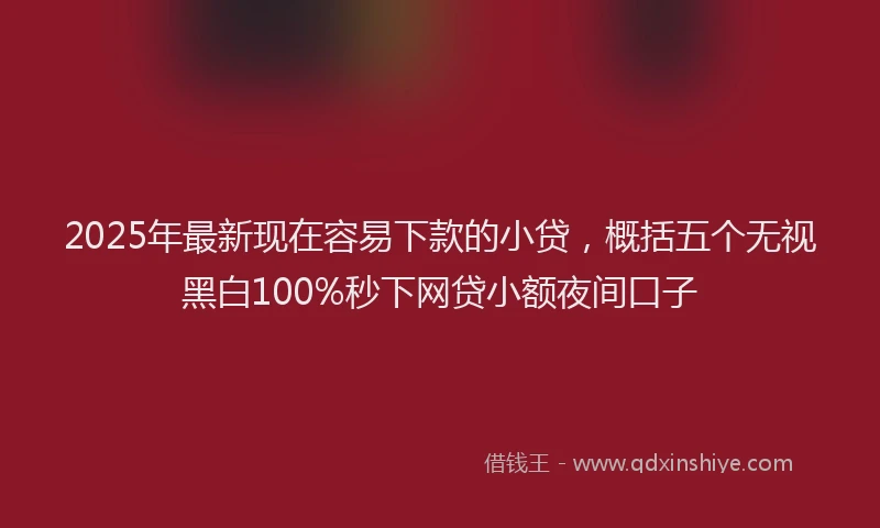 2025年最新现在容易下款的小贷，概括五个无视黑白100%秒下网贷小额夜间口子