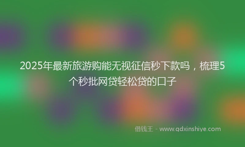 2025年最新旅游购能无视征信秒下款吗，梳理5个秒批网贷轻松贷的口子
