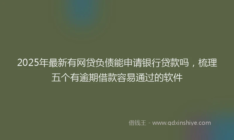 2025年最新有网贷负债能申请银行贷款吗，梳理五个有逾期借款容易通过的软件