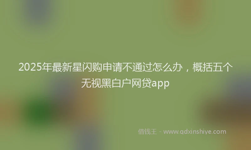 2025年最新星闪购申请不通过怎么办，概括五个无视黑白户网贷app