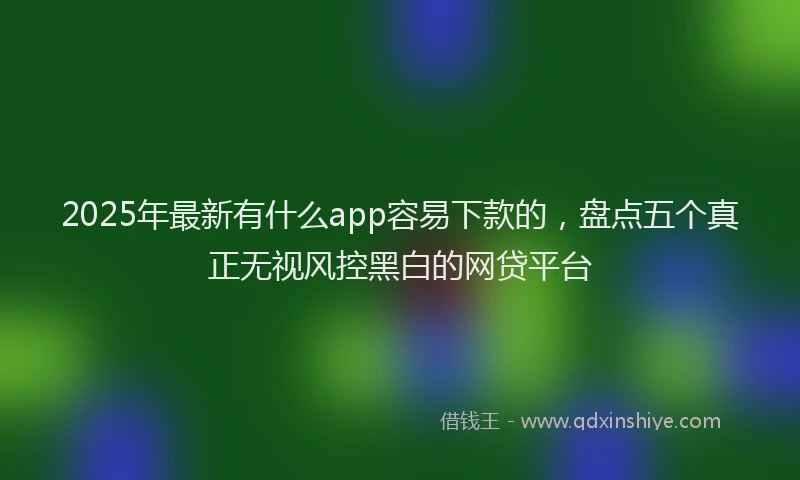 2025年最新有什么app容易下款的，盘点五个真正无视风控黑白的网贷平台