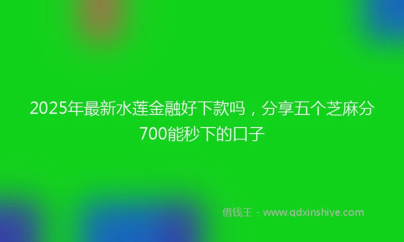 2025年最新水莲金融好下款吗，分享五个芝麻分700能秒下的口子