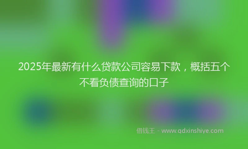 2025年最新有什么贷款公司容易下款，概括五个不看负债查询的口子