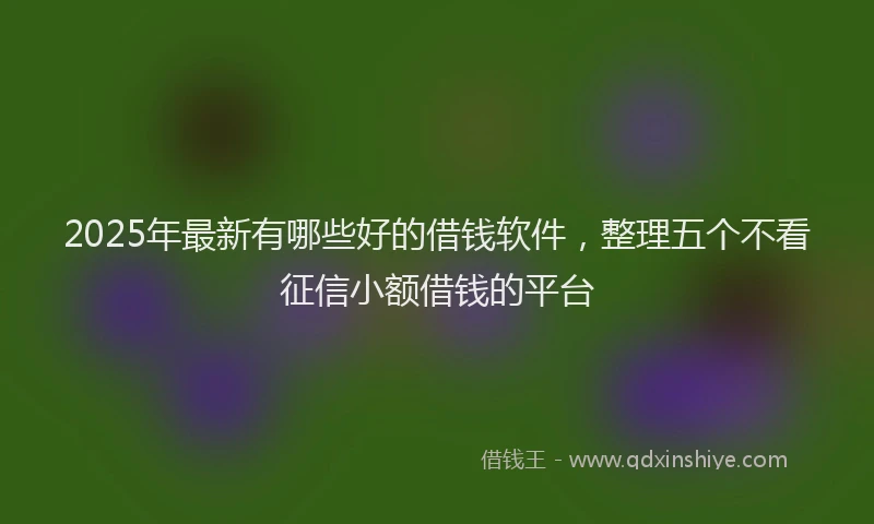 2025年最新有哪些好的借钱软件，整理五个不看征信小额借钱的平台