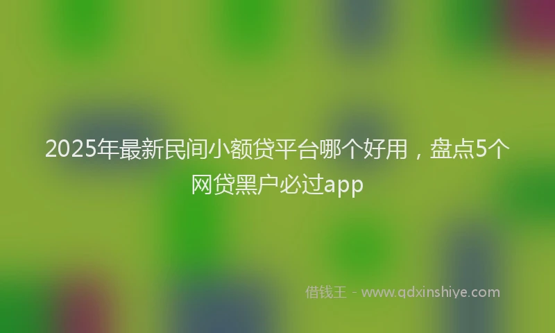 2025年最新民间小额贷平台哪个好用，盘点5个网贷黑户必过app