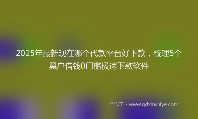 2025年最新现在哪个代款平台好下款，梳理5个黑户借钱0门槛极速下款软件