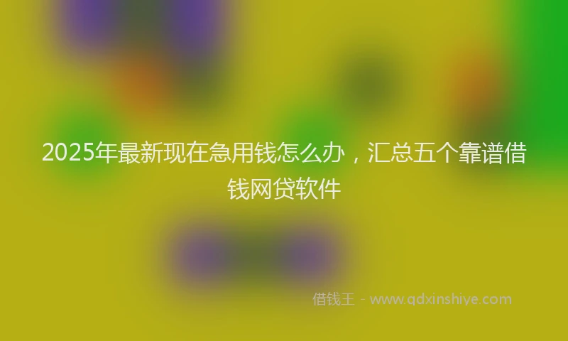 2025年最新现在急用钱怎么办，汇总五个靠谱借钱网贷软件