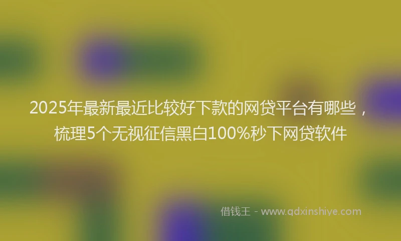 2025年最新最近比较好下款的网贷平台有哪些，梳理5个无视征信黑白100%秒下网贷软件