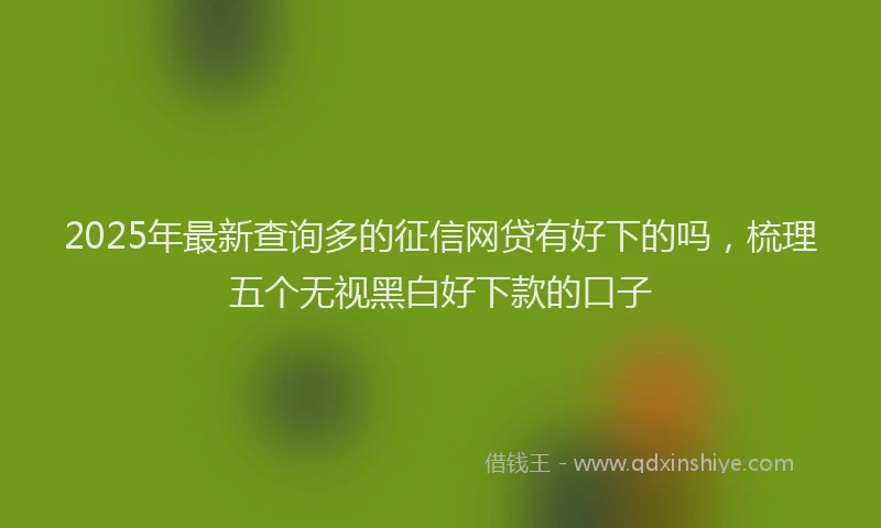 2025年最新查询多的征信网贷有好下的吗，梳理五个无视黑白好下款的口子