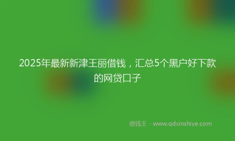 2025年最新新津王丽借钱，汇总5个黑户好下款的网贷口子