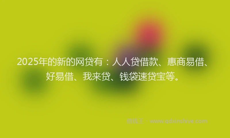 2025年的新的网贷有：人人贷借款、惠商易借、好易借、我来贷、钱袋速贷宝等。