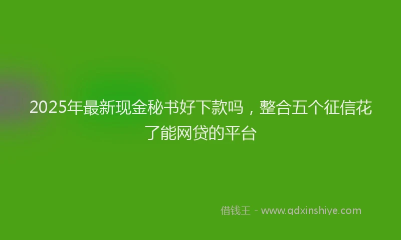 2025年最新现金秘书好下款吗，整合五个征信花了能网贷的平台