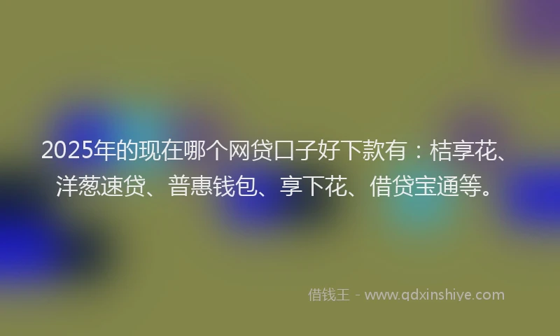 2025年的现在哪个网贷口子好下款有：桔享花、洋葱速贷、普惠钱包、享下花、借贷宝通等。